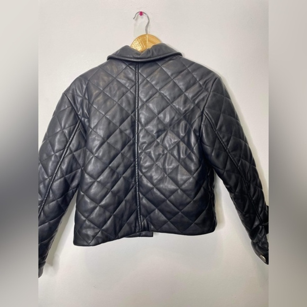 Mango - Pocket Quilted Jacket Black size small - Picture 5 of 10